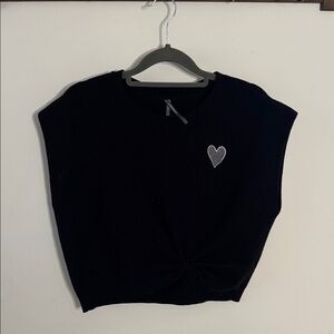 Anthropologie Gemini Cap Sleeve Heart Sweater